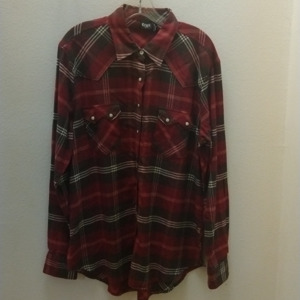 Cruel Girl Red Flannel Snap